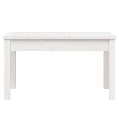 Градинска пейка, бяла, 80x44x45 см, борово дърво масив