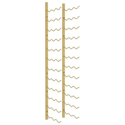 Стойка за вино за 36 бутилки, стенен монтаж, златиста, желязо