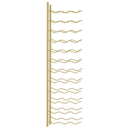 Стойка за вино за 36 бутилки, стенен монтаж, златиста, желязо