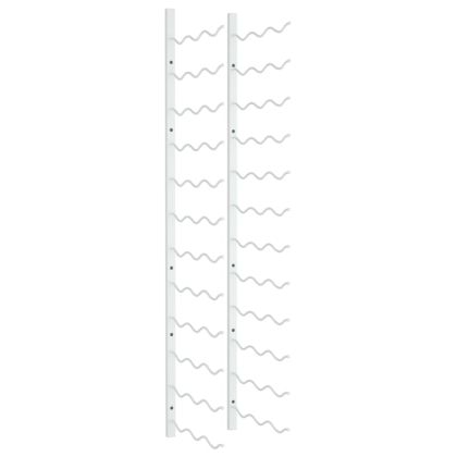 Стойка за вино за 36 бутилки, стенен монтаж, бяла, желязо