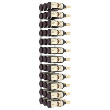 Стойка за вино за 36 бутилки, стенен монтаж, бяла, желязо