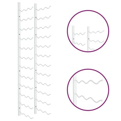 Стойка за вино за 36 бутилки, стенен монтаж, бяла, желязо