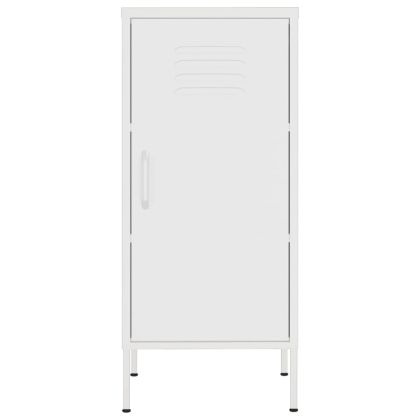 Шкаф за съхранение, бял, 42,5x35x101,5 см, стомана