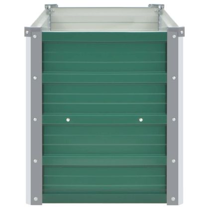 Градинска висока леха поцинкована стомана 100x40x45 см зелена