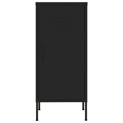 Шкаф за съхранение, черен, 42,5x35x101,5 см, стомана