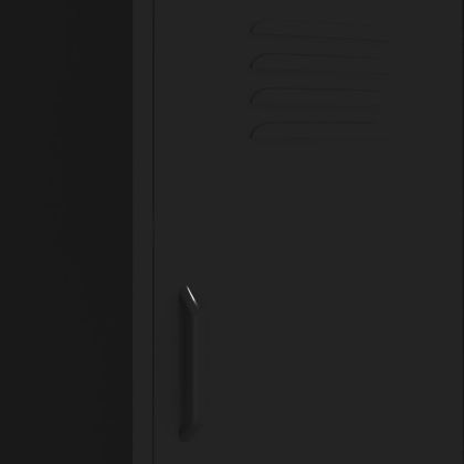 Шкаф за съхранение, черен, 42,5x35x101,5 см, стомана