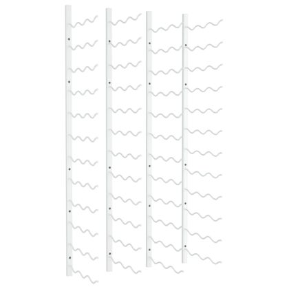 Стойки за вино за 36 бутилки, стенен монтаж, 2 бр, бели, желязо