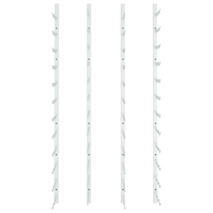 Стойки за вино за 36 бутилки, стенен монтаж, 2 бр, бели, желязо