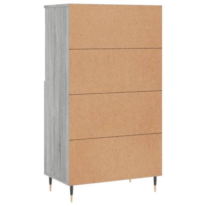 Висок шкаф, Сив сонома, 60x36x110 см, инженерно дърво