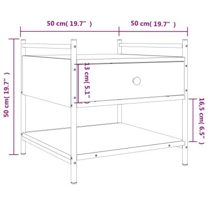 Кафе маса, сив сонома, 50x50x50 см, инженерно дърво