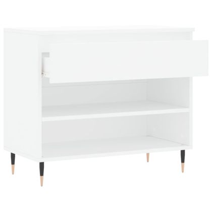 Шкаф за обувки, бял, 70x36x60 см, инженерно дърво