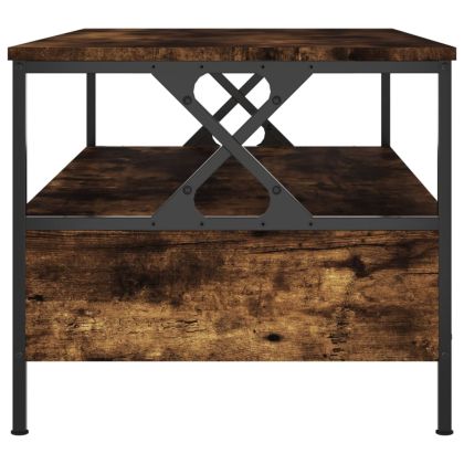 Кафе маса, опушен дъб, 100x51x45 см, инженерно дърво