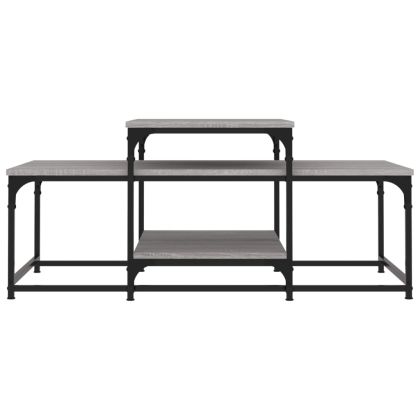 Кафе маса, сив сонома, 102x60x45 см, инженерно дърво