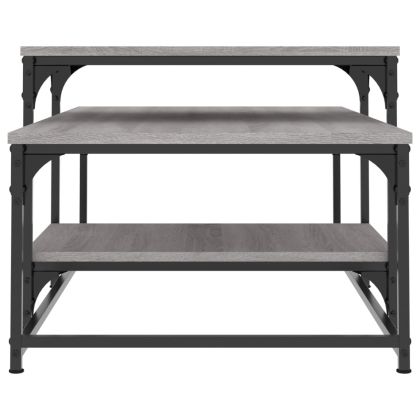 Кафе маса, сив сонома, 102x60x45 см, инженерно дърво