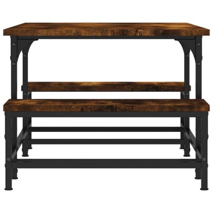 Кафе маса, опушен дъб, 100x50,5x40 см, инженерно дърво