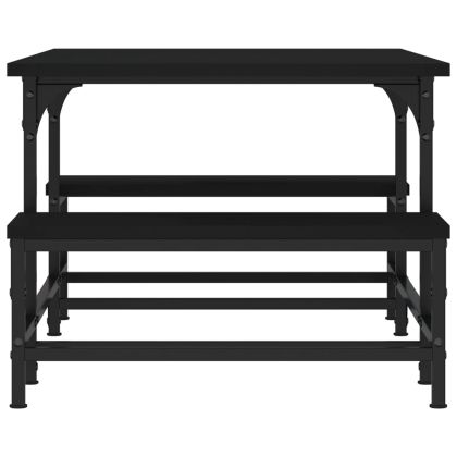 Кафе маса, черна, 100x50,5x40 см, инженерно дърво