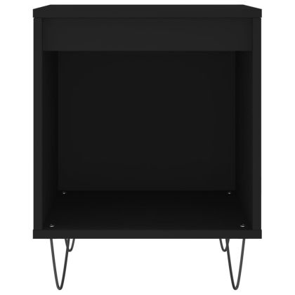 Нощно шкафче, черно, 40x35x50 cm инженерно дърво