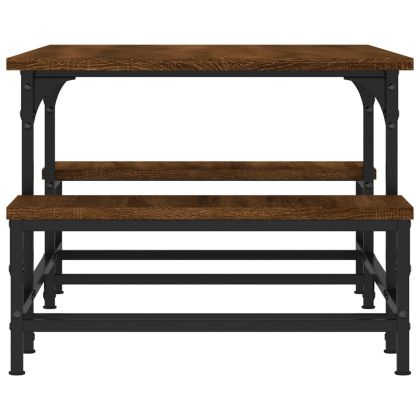 Кафе маса, кафяв дъб, 100x50,5x40 см, инженерно дърво