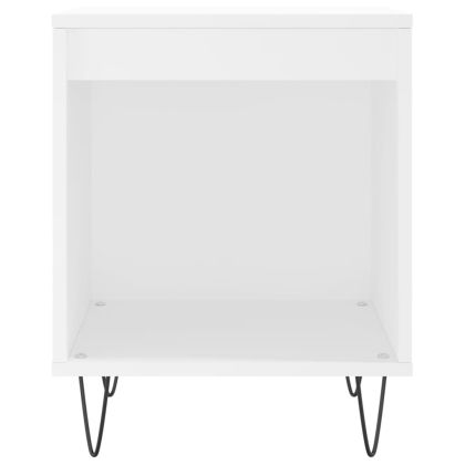 Нощни шкафчета, 2 бр, бели, 40x35x50 см, инженерно дърво