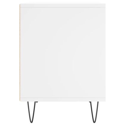 Нощни шкафчета, 2 бр, бели, 40x35x50 см, инженерно дърво