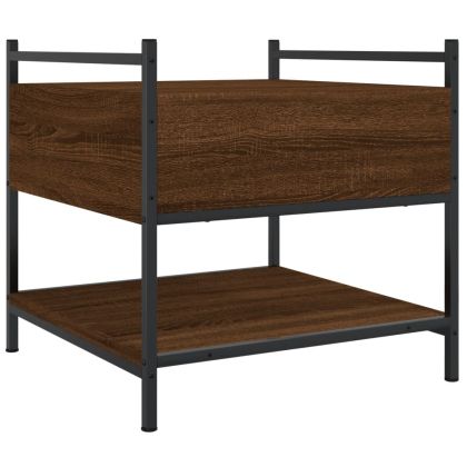 Кафе маса, кафяв дъб, 50x50x50 см, инженерно дърво