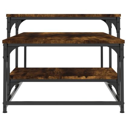 Кафе маса, опушен дъб, 102x60x45 см, инженерно дърво