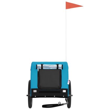 Ремарке за колело за любимци синьо черно Оксфорд плат и желязо