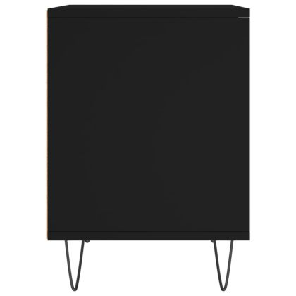 Нощни шкафчета, 2 бр, черни, 40x35x50 см, инженерно дърво