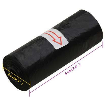 Торбички за кучешки изпражнения 750 бр черни 30x20 см PE