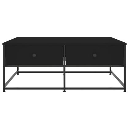 Маса за кафе, черна, 100x99x40 см, инженерно дърво
