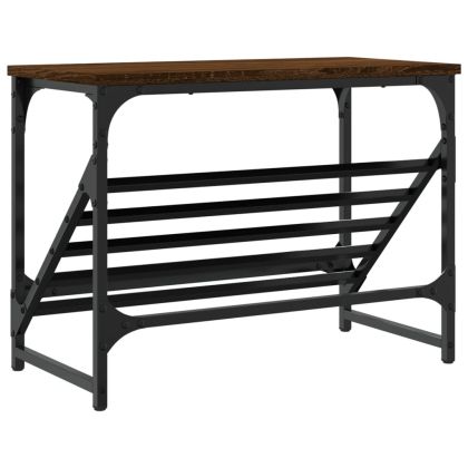 Етажерка за обувки, кафяво дъб, 60x30x45 см, инженерно дърво