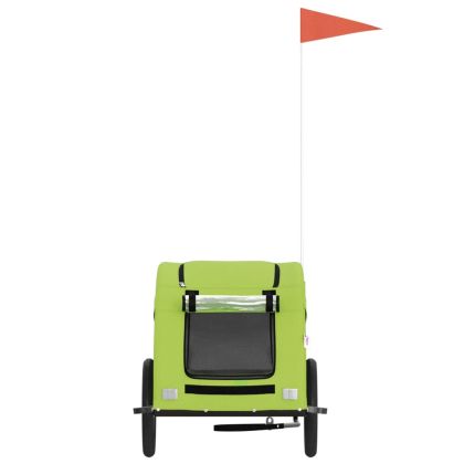 Ремарке за колело за любимци зелен Оксфорд плат и желязо