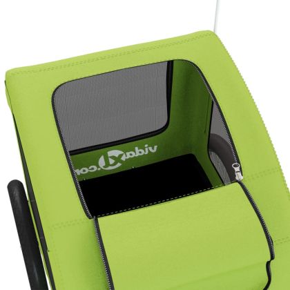 Ремарке за колело за любимци зелен Оксфорд плат и желязо