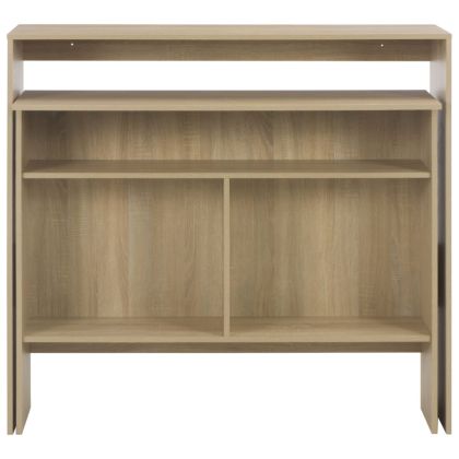 Бар маса с 2 плота, дъб, 130x40x120 см