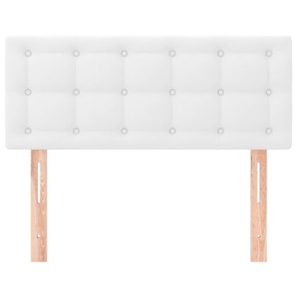 Горна табла за легло, бяла, 80x5x78/88 см, изкуствена кожа