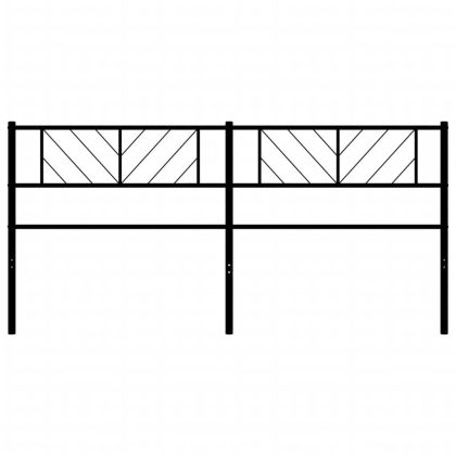 Метална табла за глава, черна, 200 см