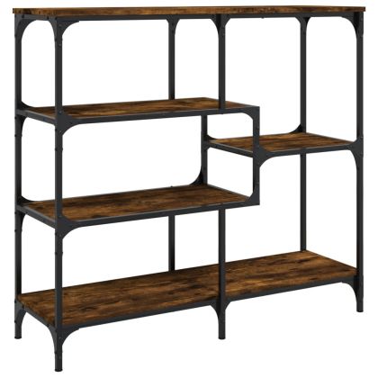 Конзолна маса, опушен дъб, 103x32x9 см, инженерно дърво