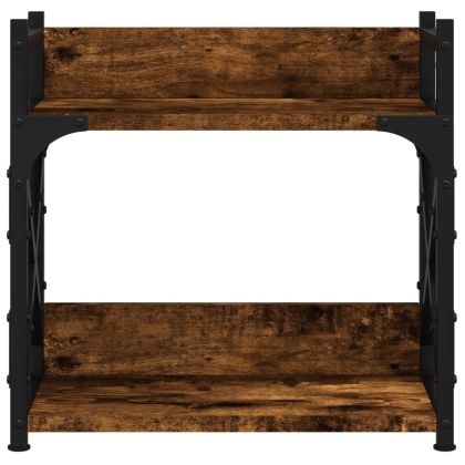 Стойка принтер 2 нива опушен дъб 40x20x40 см инженерно дърво