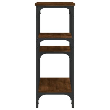 Конзолна маса, кафяв дъб, 80x29x75 см, инженерно дърво