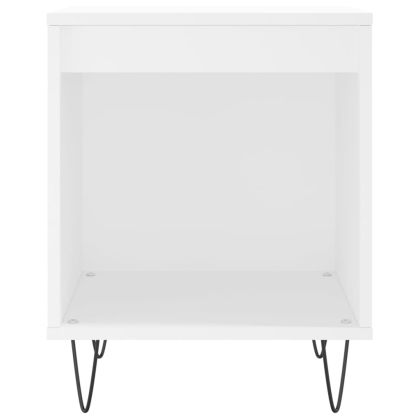 Нощно шкафче, бяло, 40x35x50 см, инженерно дърво