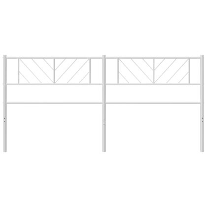 Метална табла за глава, бяла, 180 см