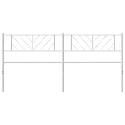 Метална табла за глава, бяла, 200 см