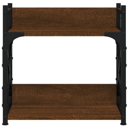 Стойка принтер 2 нива кафяв дъб 40x20x40 см инженерно дърво