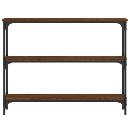 Конзолна маса, кафяв дъб, 100x22,5x75 см, инженерно дърво