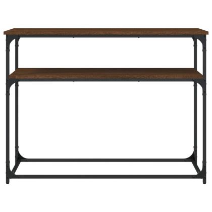 Конзолна маса, кафяв дъб, 100x35,5x75 см, инженерно дърво