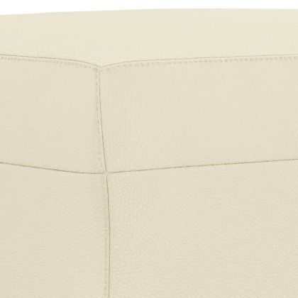 Комплект дивани от 3 части с възглавници кремав изкуствена кожа