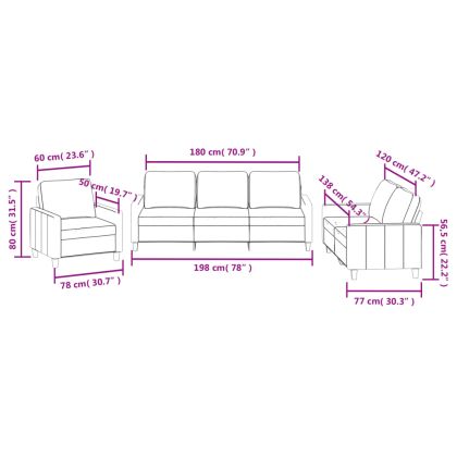 Комплект дивани от 3 части с възглавници черен изкуствена кожа
