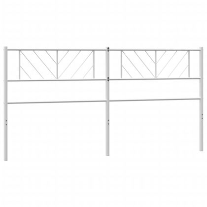 Метална табла за глава, бяла, 193 см