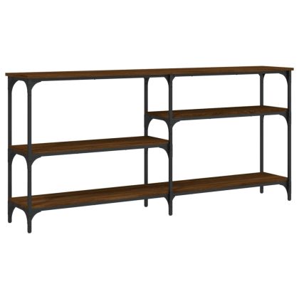 Конзолна маса, кафяв дъб, 160x29x75 см, инженерно дърво