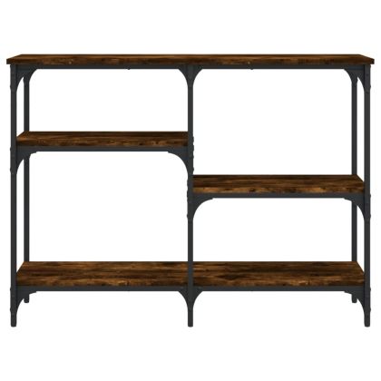 Конзолна маса, опушен дъб, 102x29x75 см, инженерно дърво